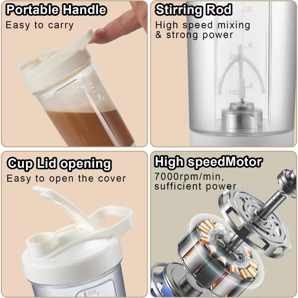 Automatic Stirring Cup with Measuring Coffee Cup Waterproof Portable Rechargeable Shaker Cup Suitable for Office Kitchen Travel